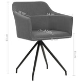NNEVL Swivel Dining Chairs 2 pcs Light Grey Fabric