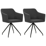 NNEVL Swivel Dining Chairs 2 pcs Dark Grey Fabric