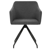 NNEVL Swivel Dining Chairs 2 pcs Dark Grey Fabric