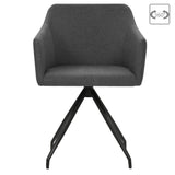 NNEVL Swivel Dining Chairs 2 pcs Dark Grey Fabric