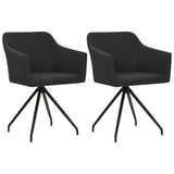 NNEVL Swivel Dining Chairs 2 pcs Black Fabric