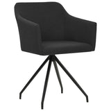 NNEVL Swivel Dining Chairs 2 pcs Black Fabric