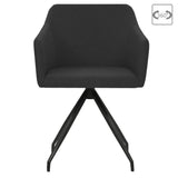 NNEVL Swivel Dining Chairs 2 pcs Black Fabric