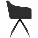 NNEVL Swivel Dining Chairs 2 pcs Black Fabric