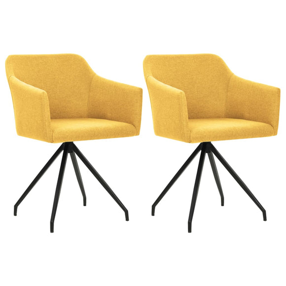 NNEVL Swivel Dining Chairs 2 pcs Mustard Yellow Fabric