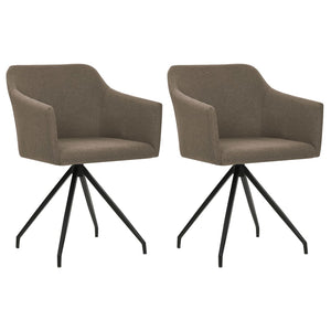 NNEVL Swivel Dining Chairs 2 pcs Taupe Fabric