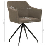 NNEVL Swivel Dining Chairs 2 pcs Taupe Fabric