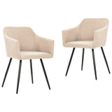 NNEVL Dining Chairs 2 pcs Cream Fabric