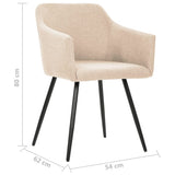 NNEVL Dining Chairs 2 pcs Cream Fabric