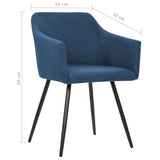 NNEVL Dining Chairs 2 pcs Blue Fabric