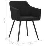NNEVL Dining Chairs 2 pcs Black Fabric