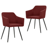 NNEVL Dining Chairs 2 pcs Wine Red Fabric