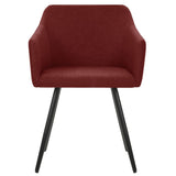 NNEVL Dining Chairs 2 pcs Wine Red Fabric