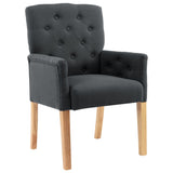 NNEVL Dining Chair with Armrests Grey Fabric