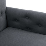 NNEVL Dining Chair with Armrests Grey Fabric