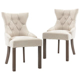 NNEVL Dining Chairs 2 pcs Beige Fabric