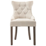 NNEVL Dining Chairs 2 pcs Beige Fabric