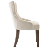 NNEVL Dining Chairs 2 pcs Beige Fabric