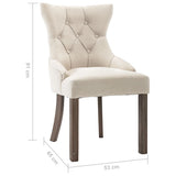 NNEVL Dining Chairs 2 pcs Beige Fabric
