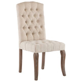 NNEVL Dining Chairs 2 pcs Beige Linen-Look Fabric