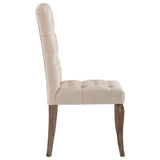 NNEVL Dining Chairs 2 pcs Beige Linen-Look Fabric