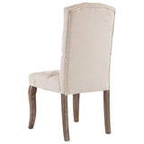 NNEVL Dining Chairs 2 pcs Beige Linen-Look Fabric