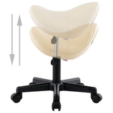 NNEVL Work Stool Cream Faux Leather