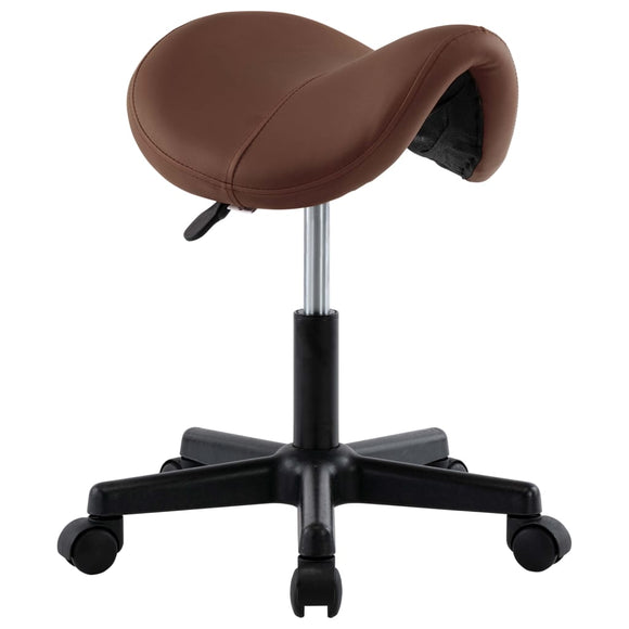 NNEVL Work Stool Brown Faux Leather