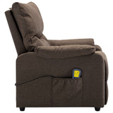 NNEVL Massage Recliner Brown Fabric