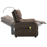 NNEVL Massage Recliner Brown Fabric