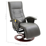 NNEVL Massage Chair Grey Faux Leather