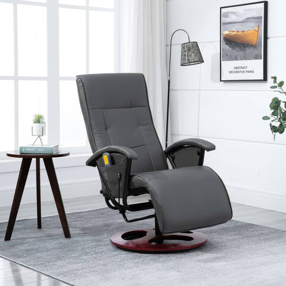 NNEVL Massage Chair Grey Faux Leather