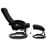 NNEVL Massage Recliner with Footrest Black Suede-touch Fabric