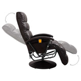NNEVL TV Massage Recliner Brown Faux Leather