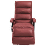 NNEVL TV Massage Recliner Wine Red Faux Leather