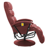 NNEVL TV Massage Recliner Wine Red Faux Leather