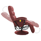 NNEVL TV Massage Recliner Wine Red Faux Leather