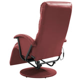 NNEVL TV Massage Recliner Wine Red Faux Leather