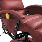 NNEVL TV Massage Recliner Wine Red Faux Leather