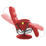 NNEVL TV Massage Recliner Red Faux Leather