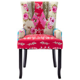 NNEVL French Chair with Patchwork Design Fabric