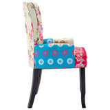 NNEVL French Chair with Patchwork Design Fabric