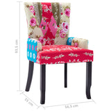 NNEVL French Chair with Patchwork Design Fabric