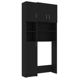 NNEVL Washing Machine Cabinet Set Black Chipboard