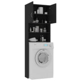 NNEVL Washing Machine Cabinet Set Black Chipboard