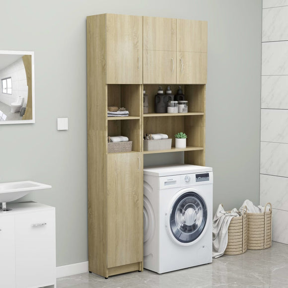 NNEVL Washing Machine Cabinet Set Sonoma Oak Chipboard