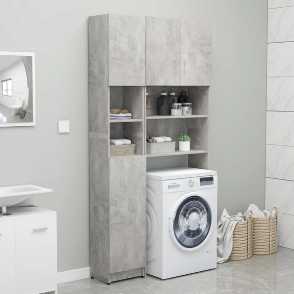 NNEVL Washing Machine Cabinet Set Concrete Grey Chipboard