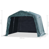 NNEVL Removable Livestock Tent PVC 550 g/m² 3.3x3.2 m Dark Green