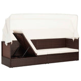 NNEVL Garden Storage Box Brown 120x50x60 cm Poly Rattan