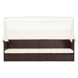NNEVL Garden Storage Box Brown 120x50x60 cm Poly Rattan